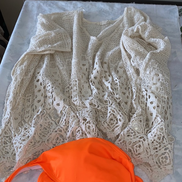 Orange one piece bathing suit - Picture 4 of 7